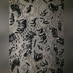 Cyn made in Hong Kong true vintage Black Beaded sequins Lace cardigan